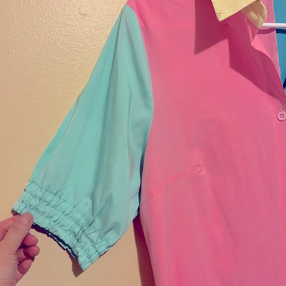 M ChicMe Summer Women Button Down Shirt Tops Short Sleeve Casual Pocket Tunic - Picture 10 of 17